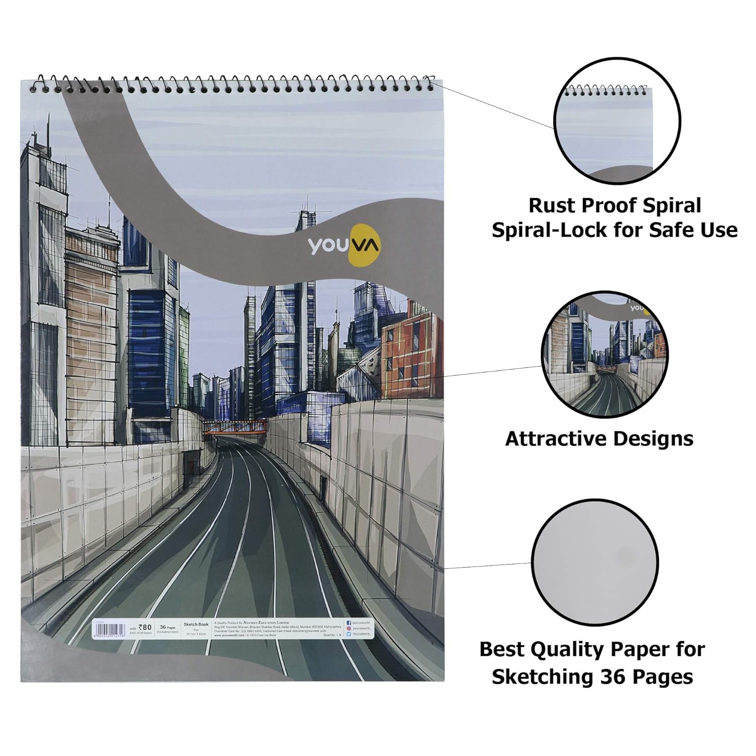 Navneet Youva Sketch Book - Bbag | India’s Best Online Stationery Store