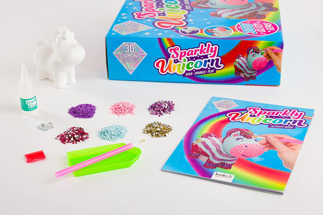 BOOKOLI LTD.- 3D Diamond Studio: Sparkly Unicorn
