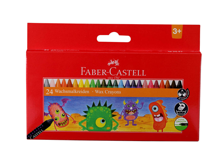 Faber-Castell Wachsmalkreiden Wax Crayons, Pack of 24