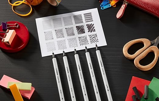 STABILO Multi Liner Set Creative Tips – Arty Pack of 5 – Black