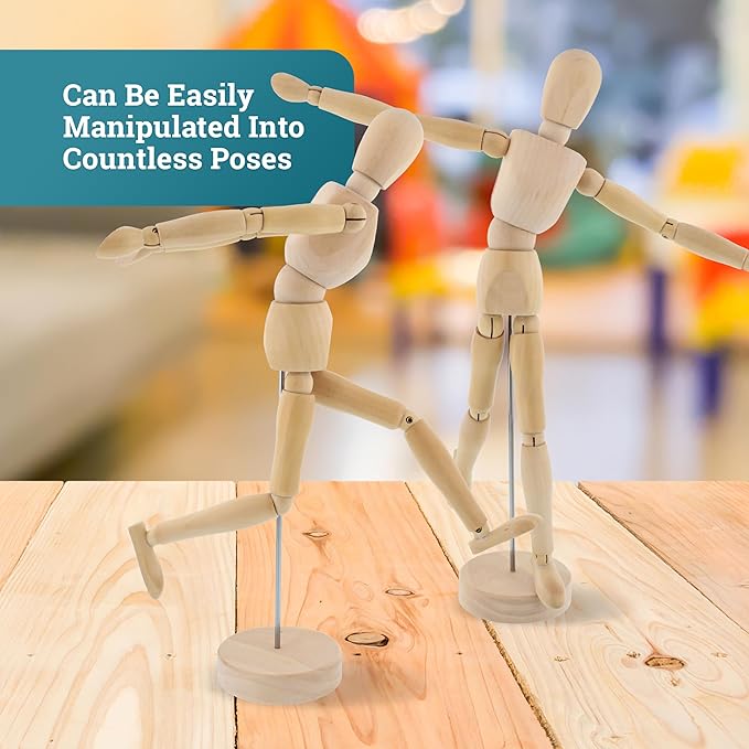 Articulated Wooden Mannequin Figure for Artists Bbag | India’s Best Online Stationery Store