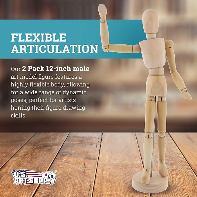 Articulated Wooden Mannequin Figure for Artists Bbag | India’s Best Online Stationery Store
