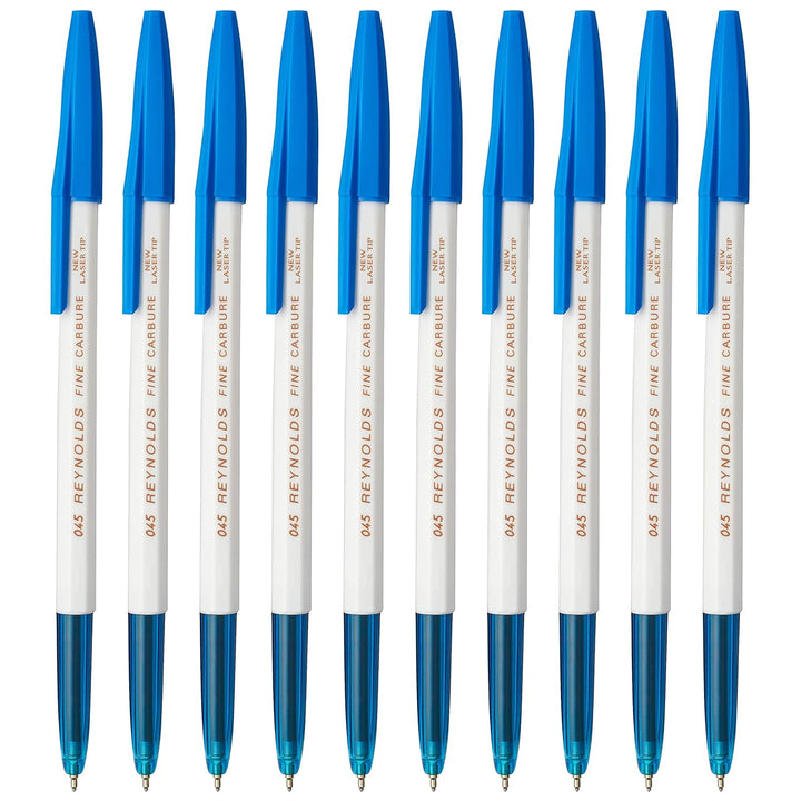 10 Pieces of Blue  Reynolds 045 Fine Cabure Ball Pen