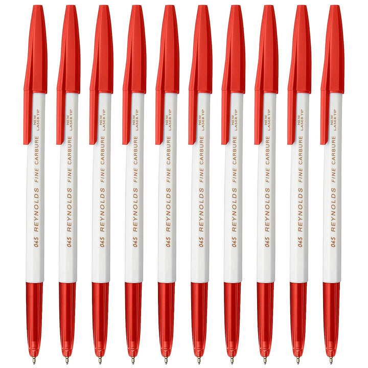 10 Pieces of Red Reynolds 045 Fine Cabure Ball Pen