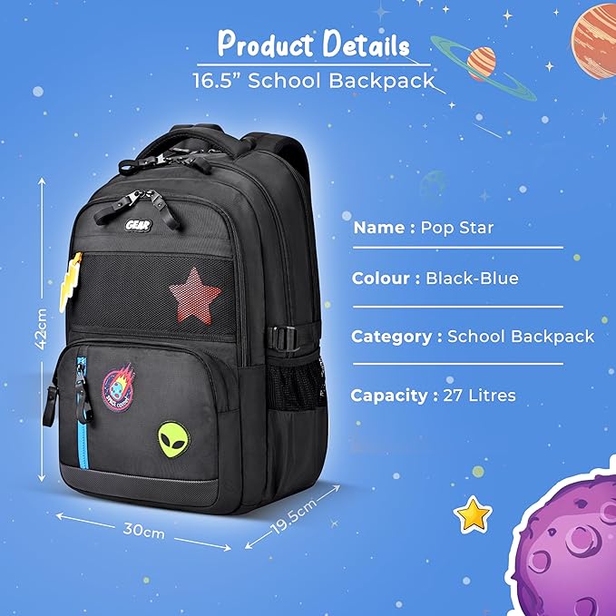 Gear Pop Star 27L Water Resistant School Backpack Bbag | India’s Best Online Stationery Store