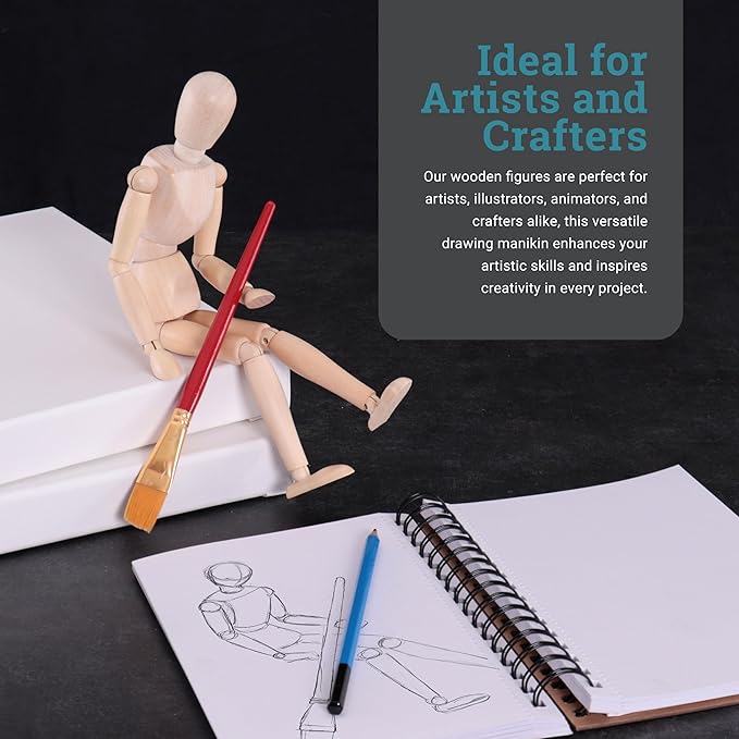 Articulated Wooden Mannequin Figure for Artists Bbag | India’s Best Online Stationery Store