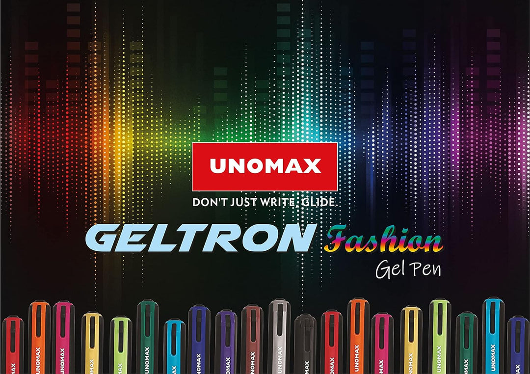 Unomax Geltron Fashion gel Pen vibrant colour pens.