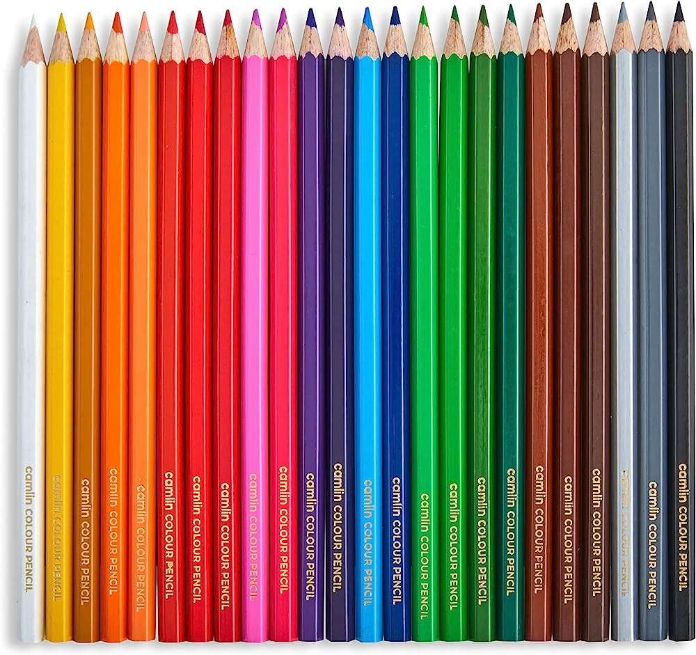 24 Shades of Camlin Colour Pencils Full Size Multi Colour 