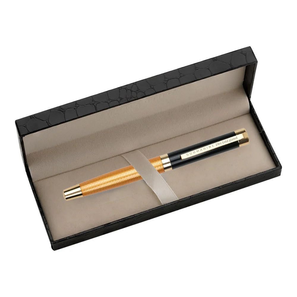 Submarine 24 Carat Gold Plated Fountain Pen Bbag | India’s Best Online Stationery Store