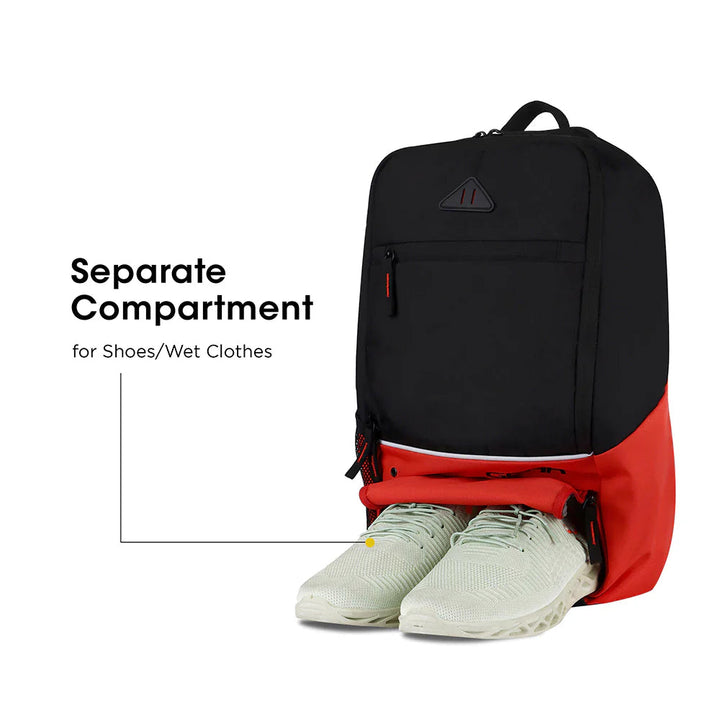 Gear Suprior XL Backpack with Shoe Pocket (Black-Red) Bbag | India’s Best Online Stationery Store