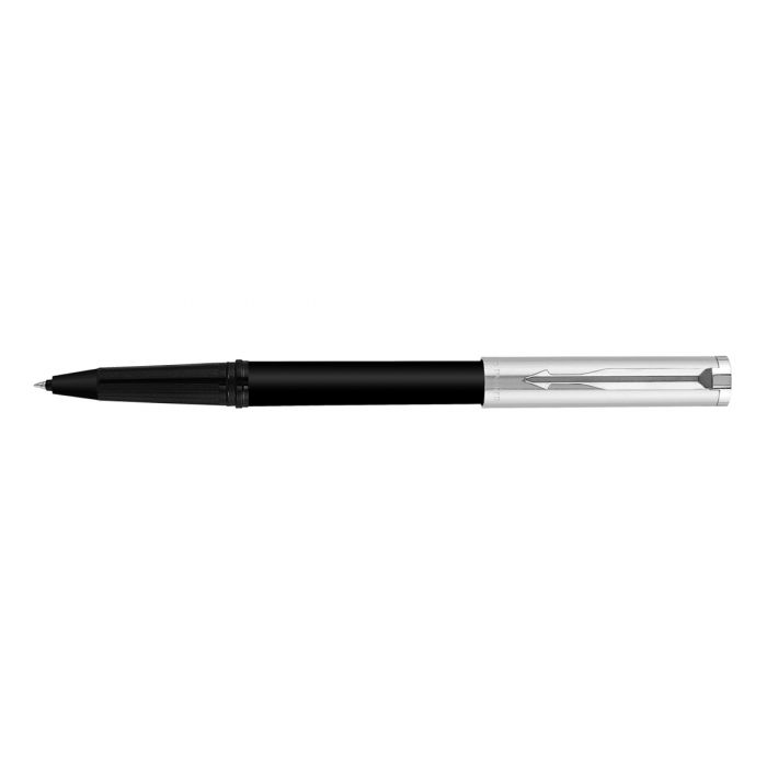 Parker Beta Premium Silver With Stainless Steel Trim Roller Ball Pen - Bbag | India’s Best Online Stationery Store