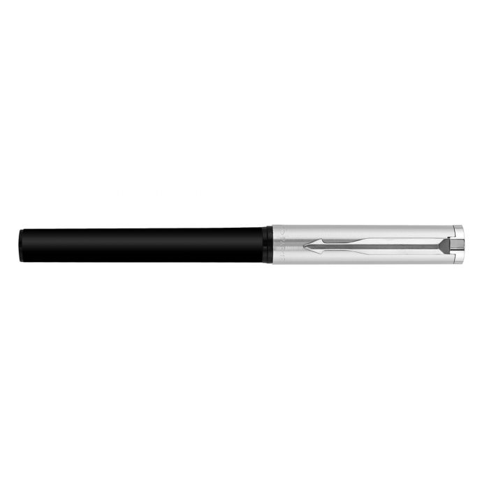 Parker Beta Premium Silver With Stainless Steel Trim Roller Ball Pen - Bbag | India’s Best Online Stationery Store
