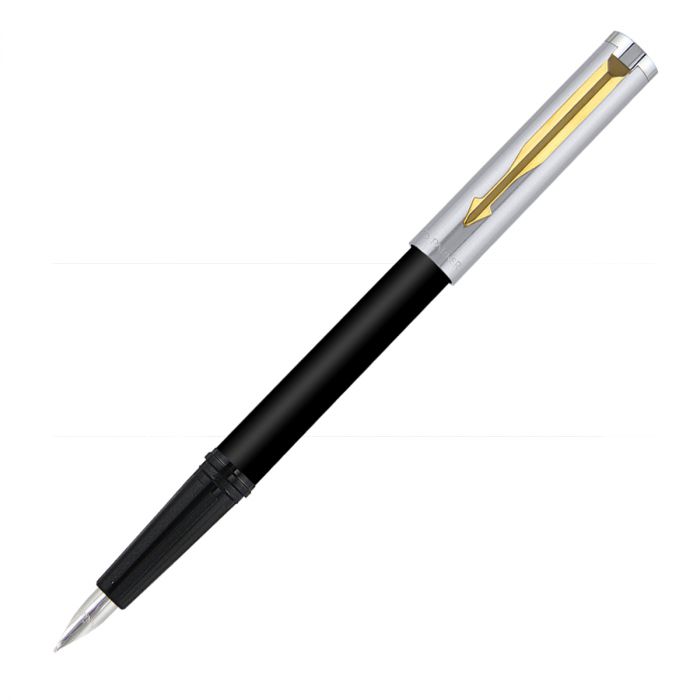 Parker Beta Premium Silver With Gold Trim Fountain Pen - Bbag | India’s Best Online Stationery Store
