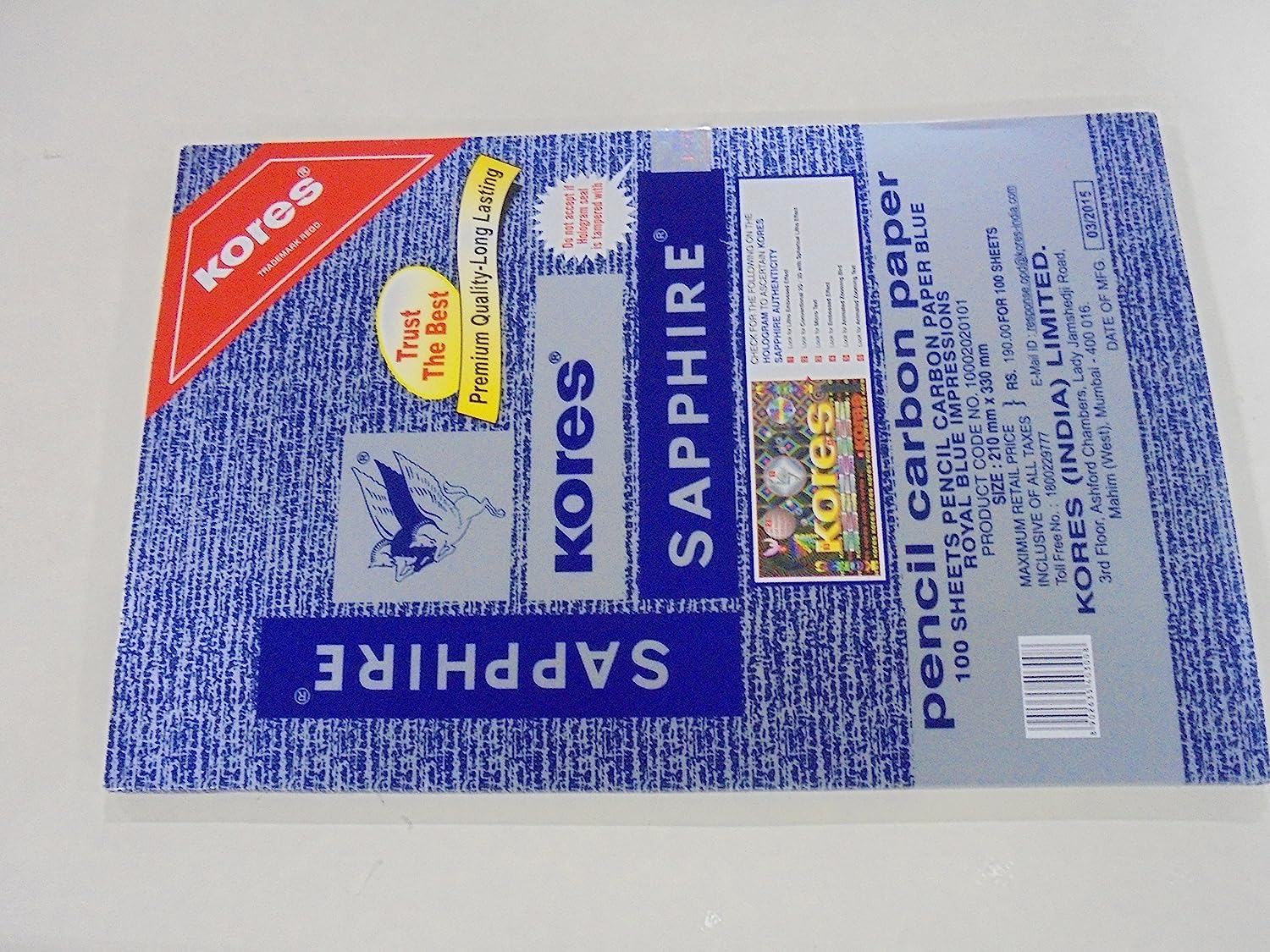 Kores Pencil Carbon Sapphire Sheets - Bbag | India’s Best Online Stationery Store