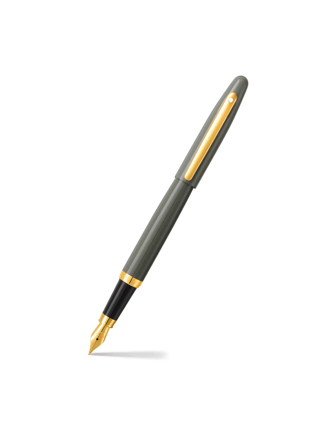 Sheaffer VFM 9427 Light Gray Fountain Pen with PVD Gold Tone Trim