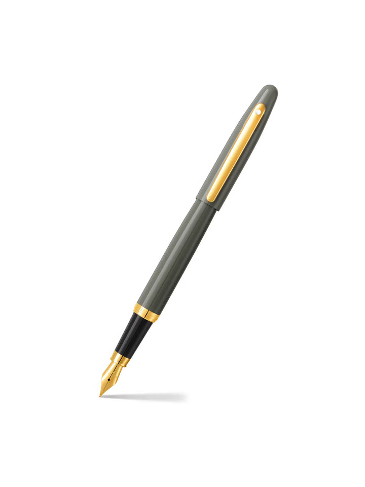 Sheaffer VFM 9427 Light Gray Fountain Pen with PVD Gold Tone Trim