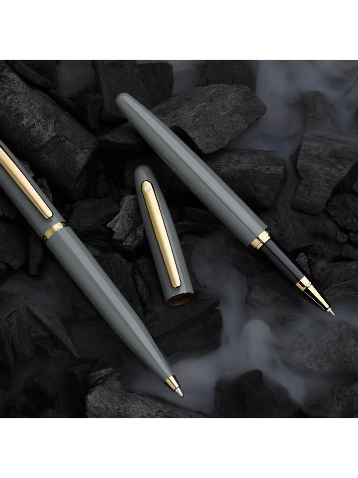 Sheaffer VFM 9427 Light Gray Rollerball Pen with PVD Gold Tone Trim