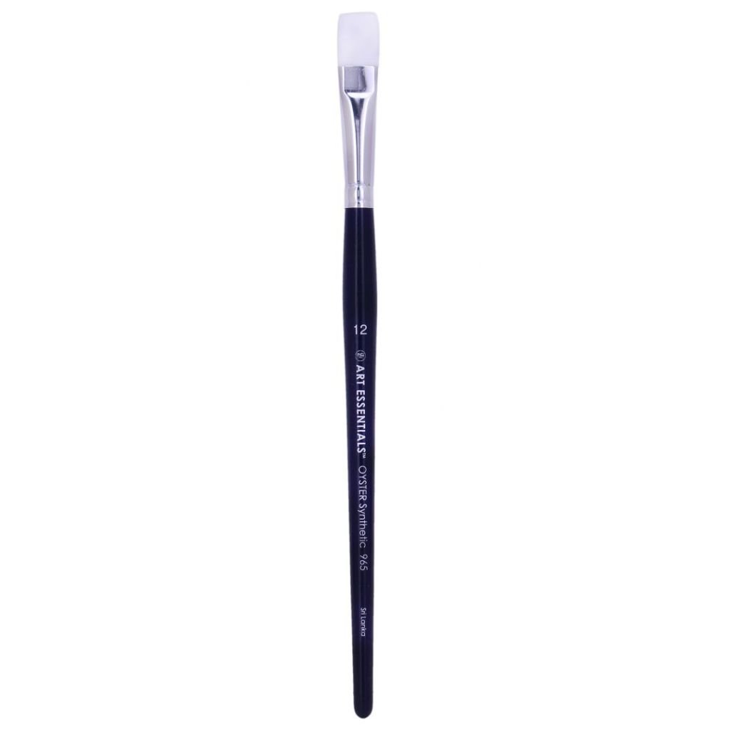 Art Essentials - Oyster White Synthetic Hair Brush - 970 Series - Round - Short Handle - Size 12
