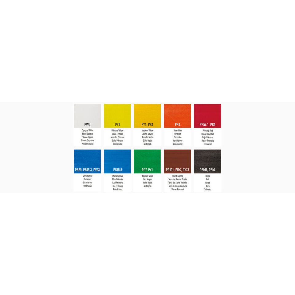 Winsor & Newton : Gouache Colour Set : Set Of 10 x 12ml