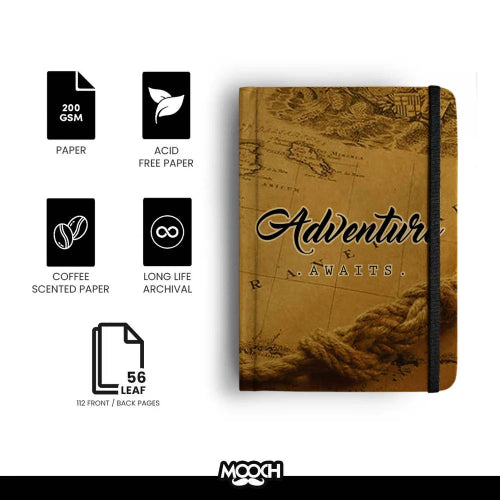 Mooch Adventure Awaits Diary Buff & Khaki/ India's Best Online Store