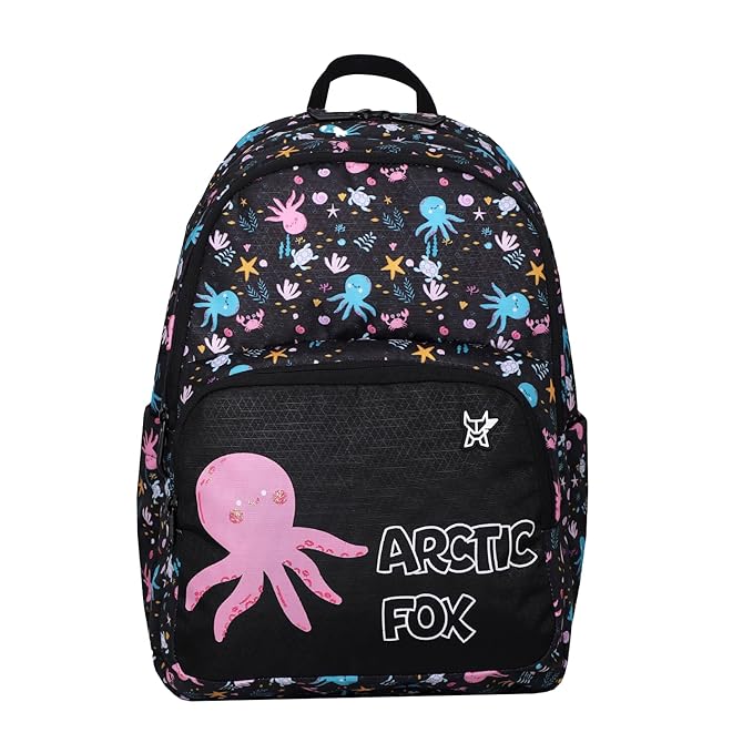 Arctic Fox Wink Octopus Black 21L School Backpack Bbag | India’s Best Online Stationery Store