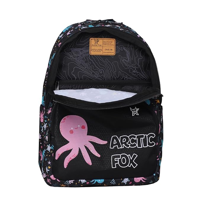 Arctic Fox Wink Octopus Black 21L School Backpack Bbag | India’s Best Online Stationery Store