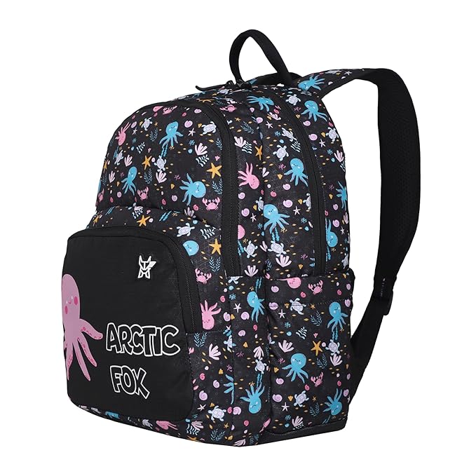 Arctic Fox Wink Octopus Black 21L School Backpack Bbag | India’s Best Online Stationery Store