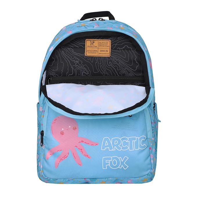 Arctic Fox Wink Octopus Aqua Blue School Backpack Bbag | India’s Best Online Stationery Store