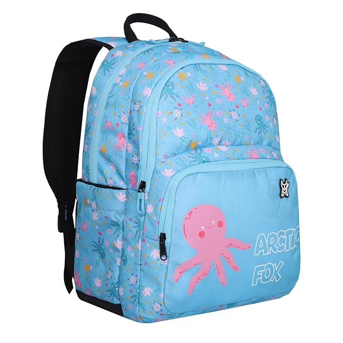 Arctic Fox Wink Octopus Aqua Blue School Backpack Bbag | India’s Best Online Stationery Store