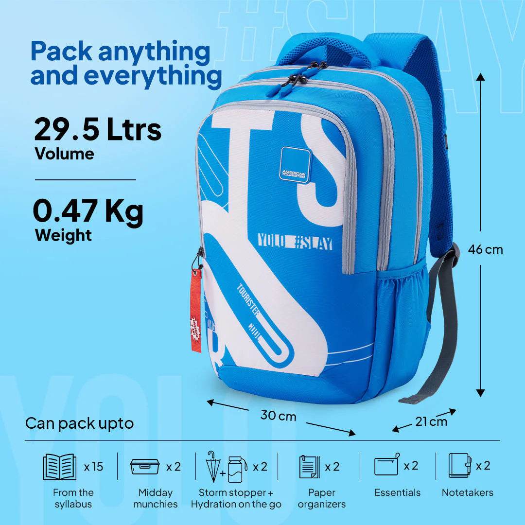 American Tourister Sest 3.0 Blue Backpack with Laptop Sleeve Bbag | India’s Best Online Stationery Store