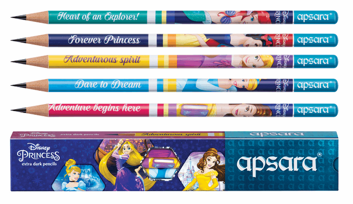 5 pcs and a box of Apsara Disney Princess Pencils