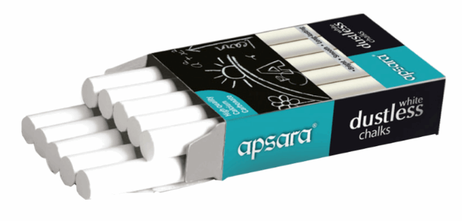 A Box of 10 Apsara Dustless Chalk White