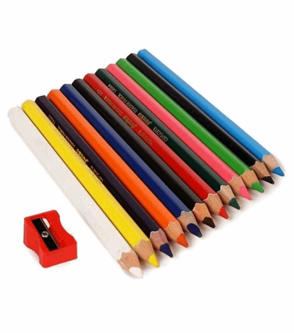 Apsara Jumbo Color Pencils with red sharpener