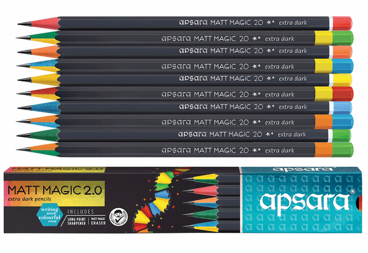 10 Pcs and a Pack of Apsara Matt Magic 2.0 Pencil