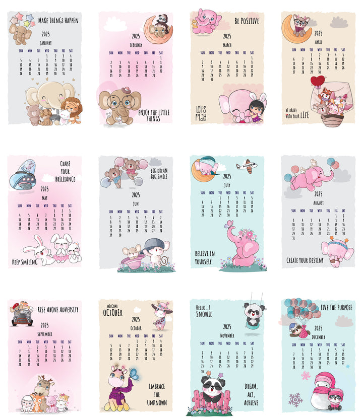 Creative Convert Cartoon Animal Print Desk Calendar