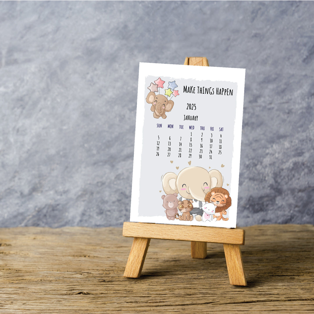 Creative Convert Cartoon Animal Print Desk Calendar