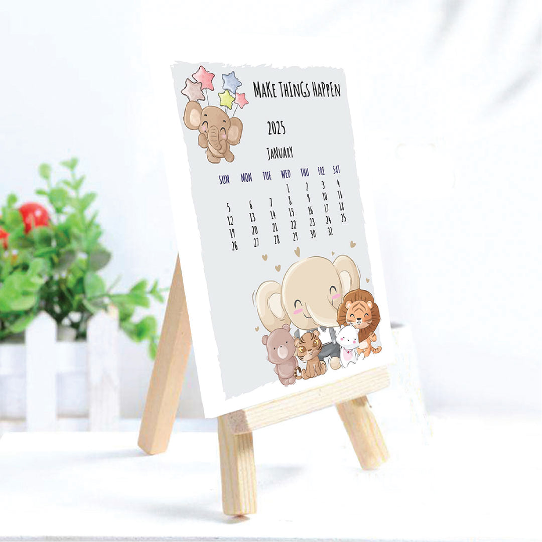 Creative Convert Cartoon Animal Print Desk Calendar