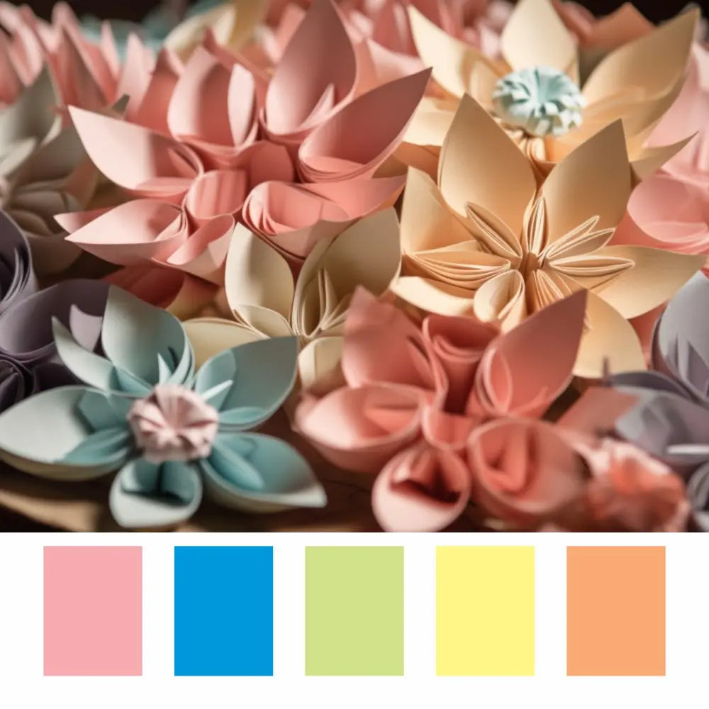 Anupam Colour Paper Pastel Shades 5 colour - 160 GSM Pack