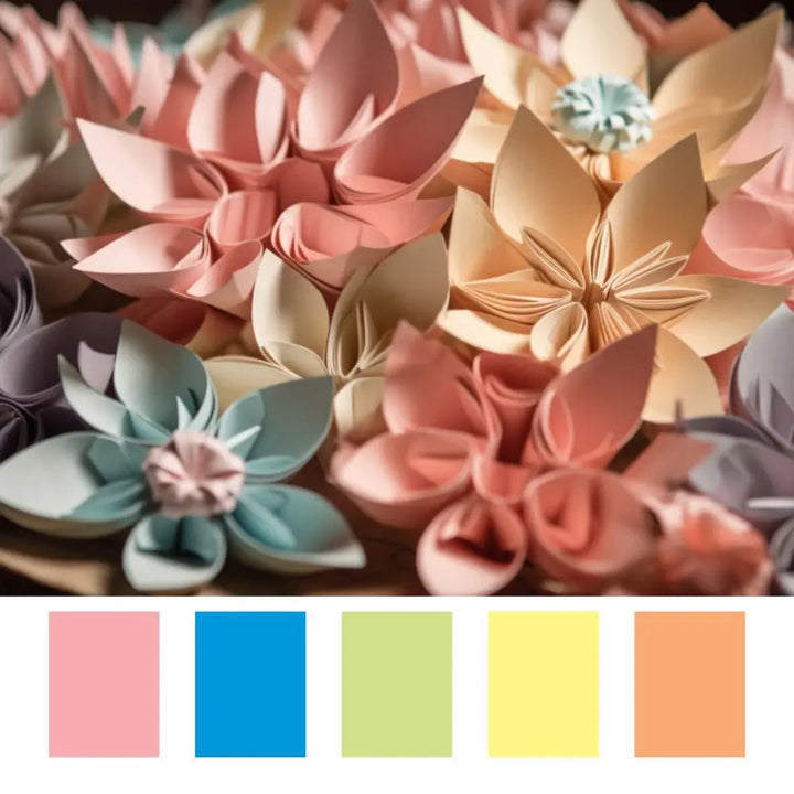 Anupam Colour Paper Pastel Shades 5 colour - 160 GSM Pack