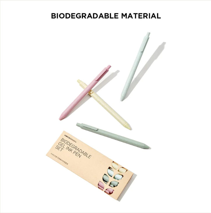 A Pack of 4 Kacogreen Pure Biodegradable Black Ink Gel Pens 