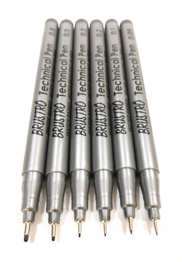 6 Pcs of Brustro Technical Pens