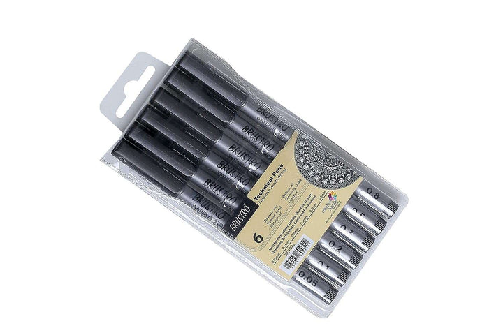A pack of 6 pcs of Brustro Technical Pens 