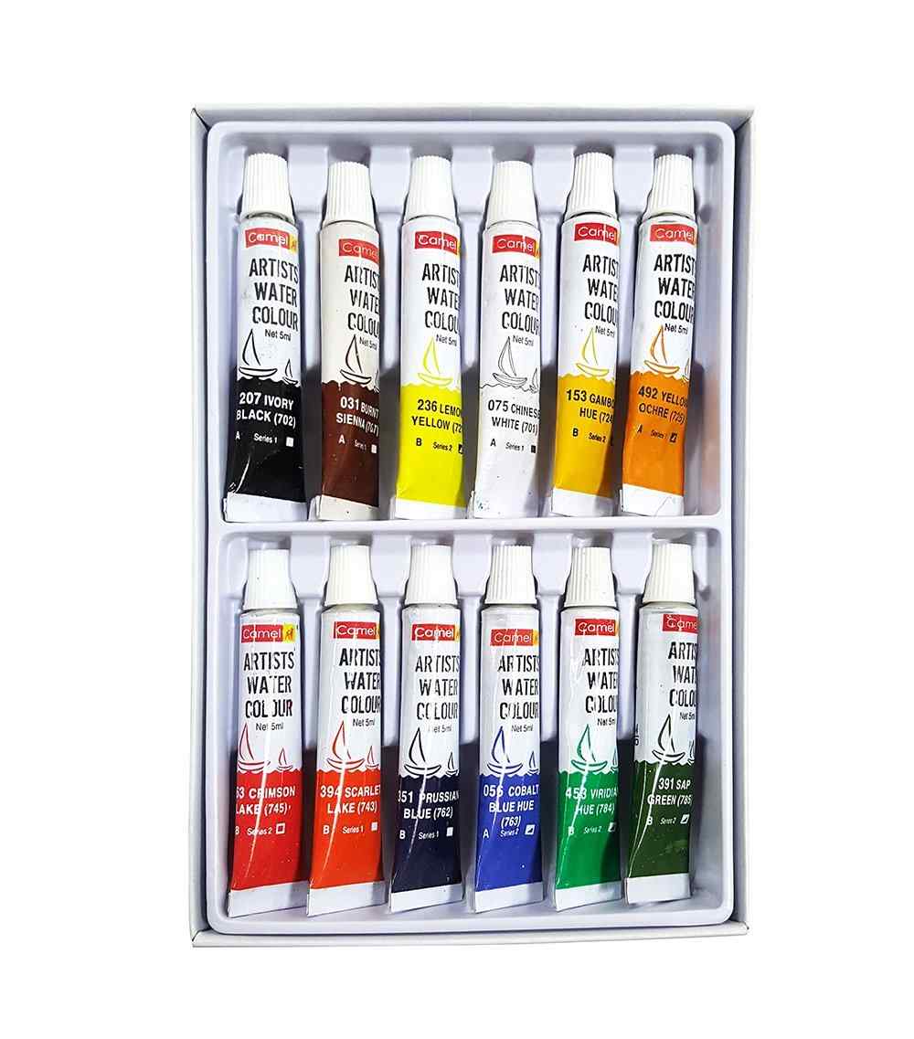 Camel Artists Water Colour Tubes 12 shades