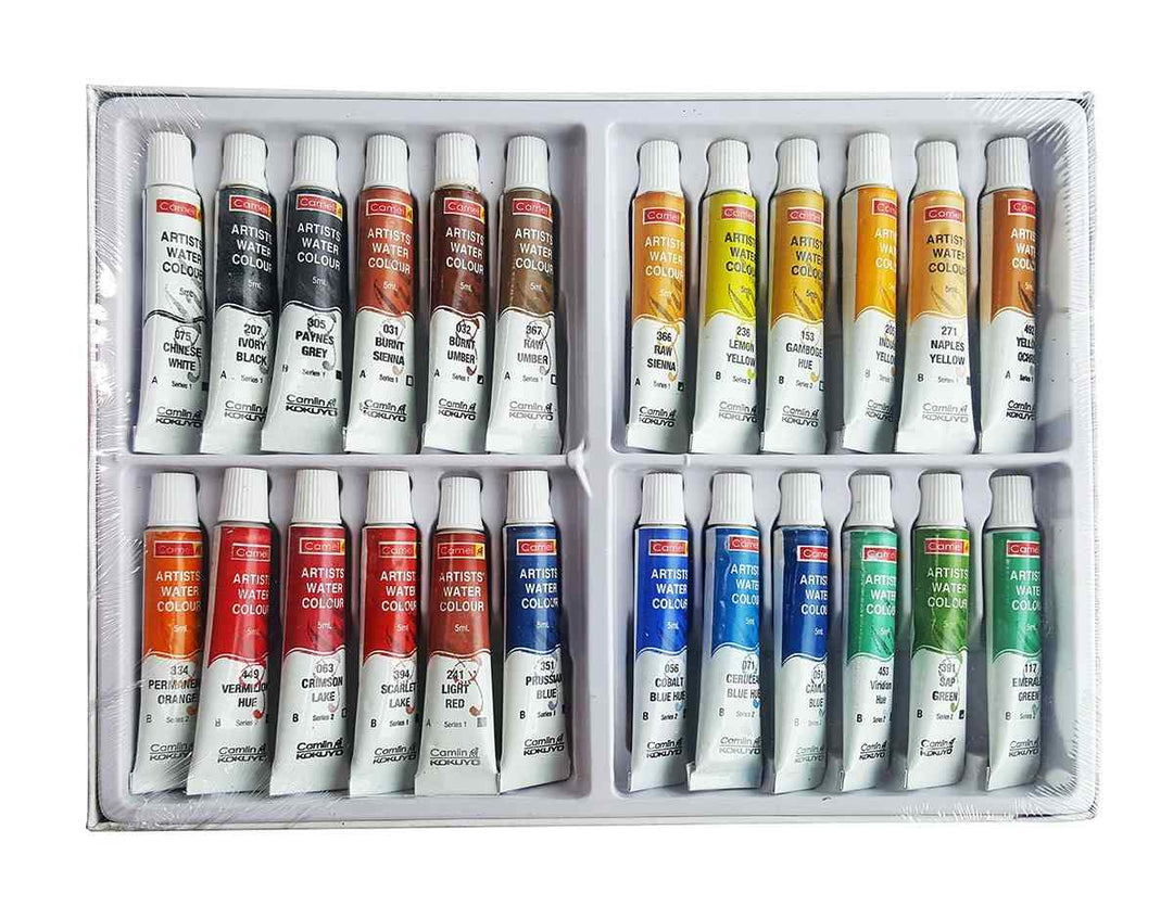 24 shades of Camel Artists Water Colour Tubes