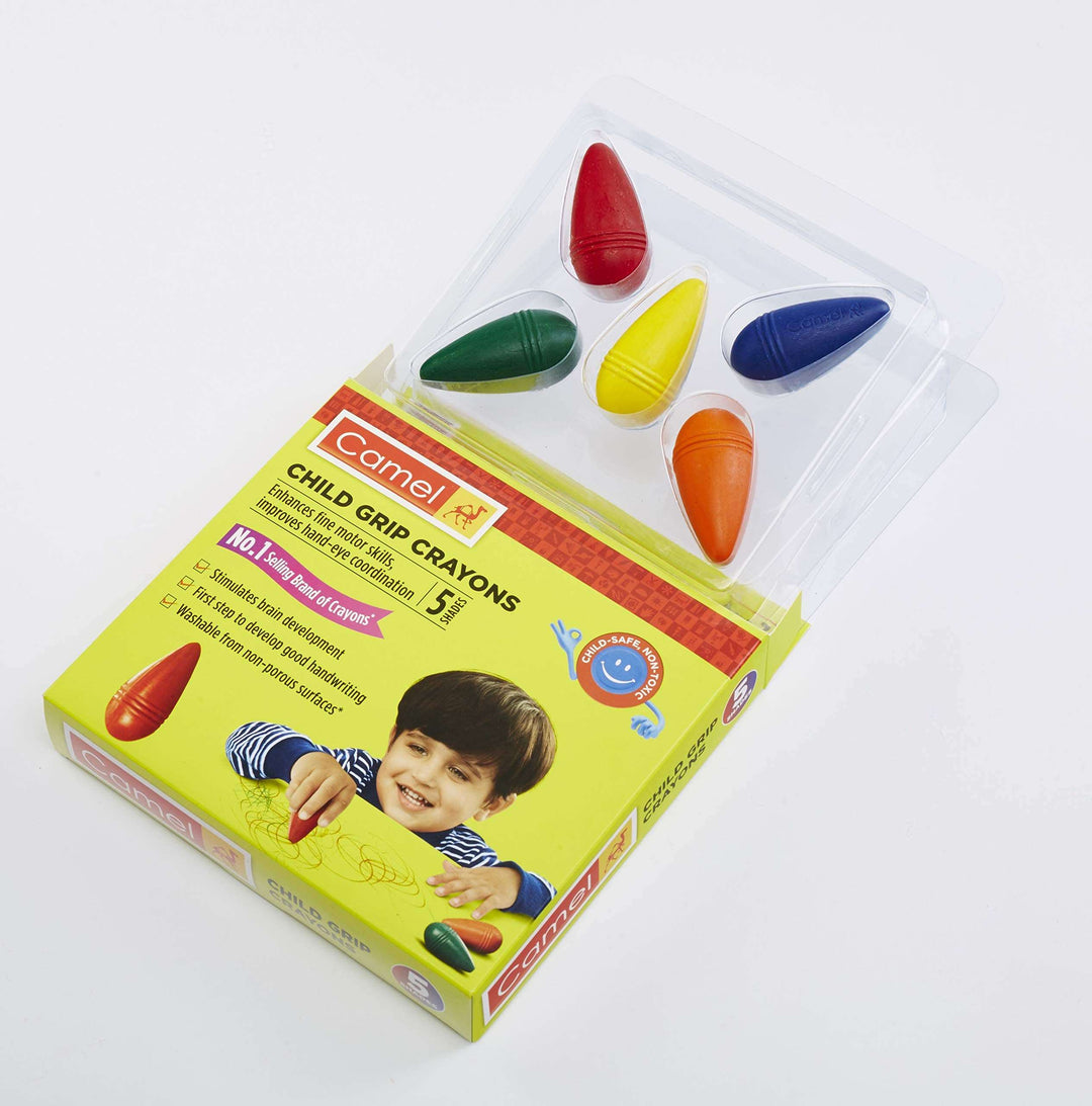 Camel Child Grip Crayons with Colour trey