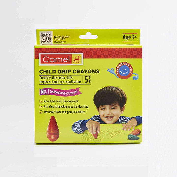 Camel Child Grip Crayons Enhances fine motor skills and Improve hand eye coordination.