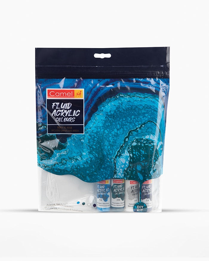 A pack of Aqua series Camel Fluid Acrylic Colour kit