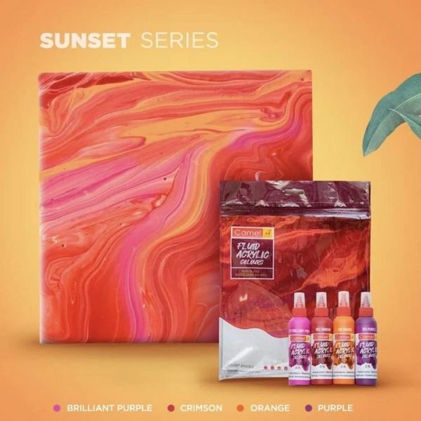 Sun Set Series Camel Fluid Acrylic Colour kit