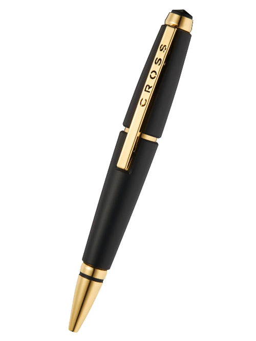 CROSS AT0555-20 EGDE MATTE BLACK GOLD TRIM 23KT GOLD PLATE ROLLER BALL PEN/ Bbag India's Best Online Store