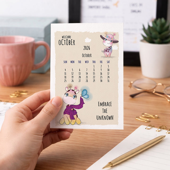 Creative Convert Cartoon Animal Print Desk Calendar Creative Convert